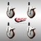 Service Caster 5 Inch 316SS Maroon Poly Swivel 1-1/4 Inch Expanding Stem Caster Set Lock Brake SCC-SS316TTLEX20S514-PPUB-MRN-114-4 - alternate 4